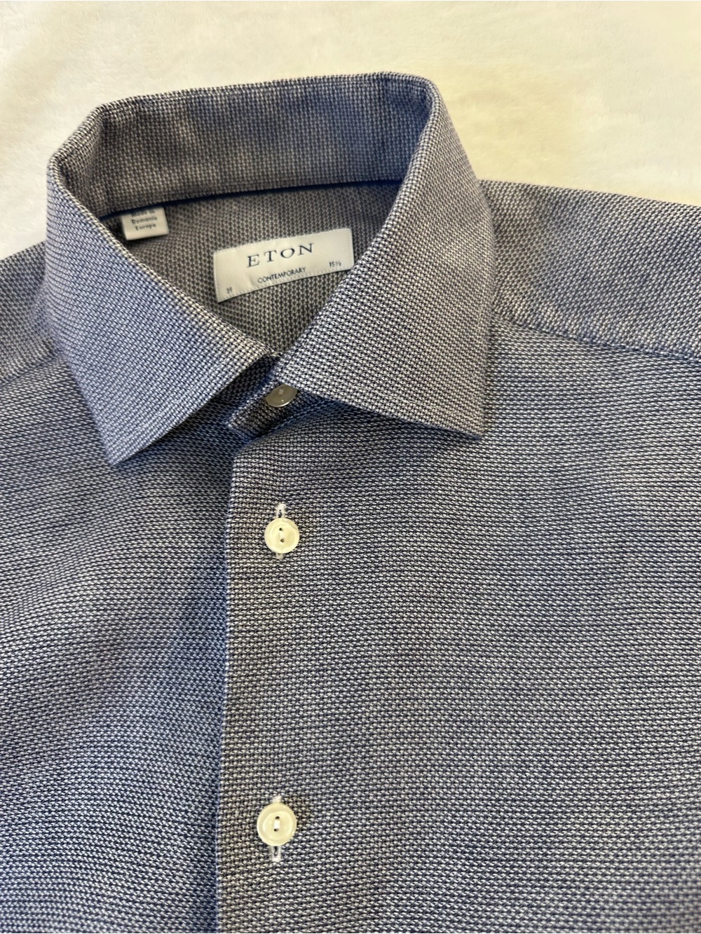 Eton Contemporary heavyweight Textured Dress Shirt - Spread Collar size 15.5/39